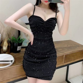 Đầm Cúp Ngực Đính Kim Sa Lấp Lánh Gợi Cảm Cho Nữ