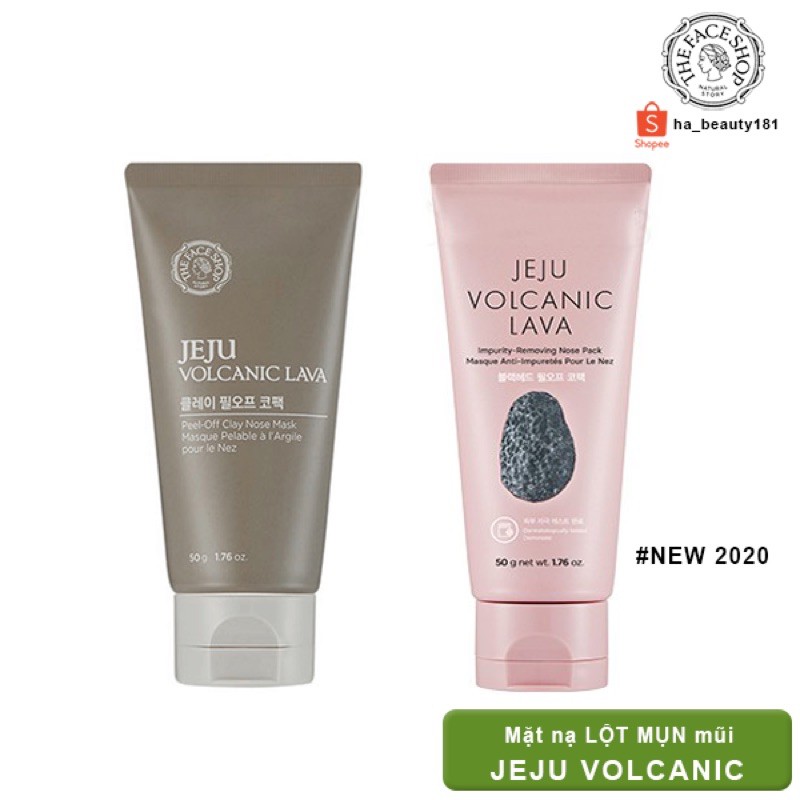 Mặt nạ lột mụn cám đầu đen và tế bào chết ngừa mụn mũi The Face Shop Jeju Volcanic Lava Impurity Removing Nose Pack 50ml