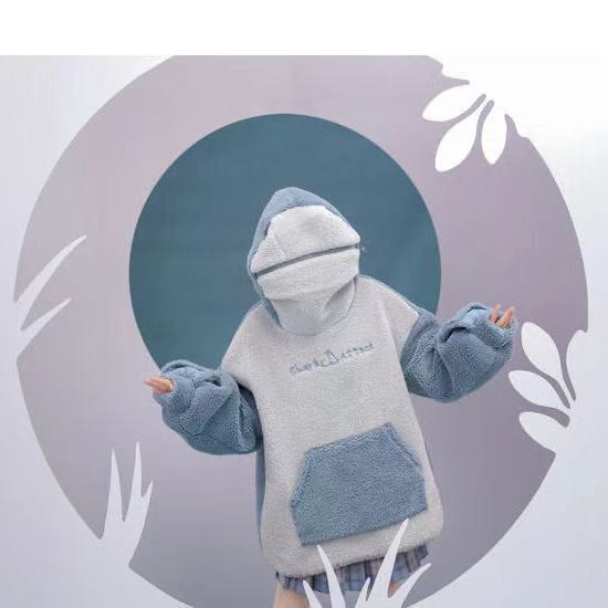 Áo nỉ tay dài in hình cá mập thời trang thu đông mới | BigBuy360 - bigbuy360.vn