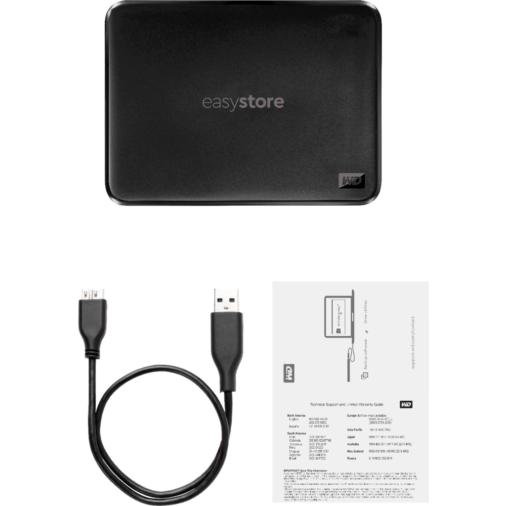 Ổ CỨNG DI ĐỘNG 5TB WD - Easystore External USB 3.0 Portable Hard Drive - Black, MÀU ĐEN