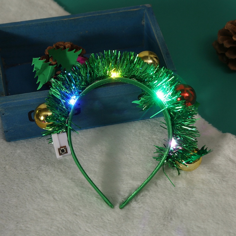 Flgo Băng Đô Cài Tóc Có Đèn LED Phát Sáng Dùng Biểu Diễn Sân Khấu Dịp Giáng Sinh