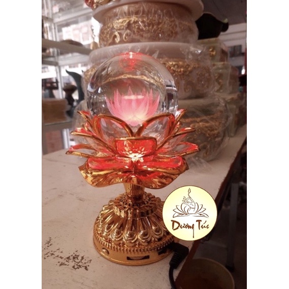 Máy Niệm Phật - Đèn Pha Lê Cầu Tròn Đổi Màu (Dùng được pin và điện)