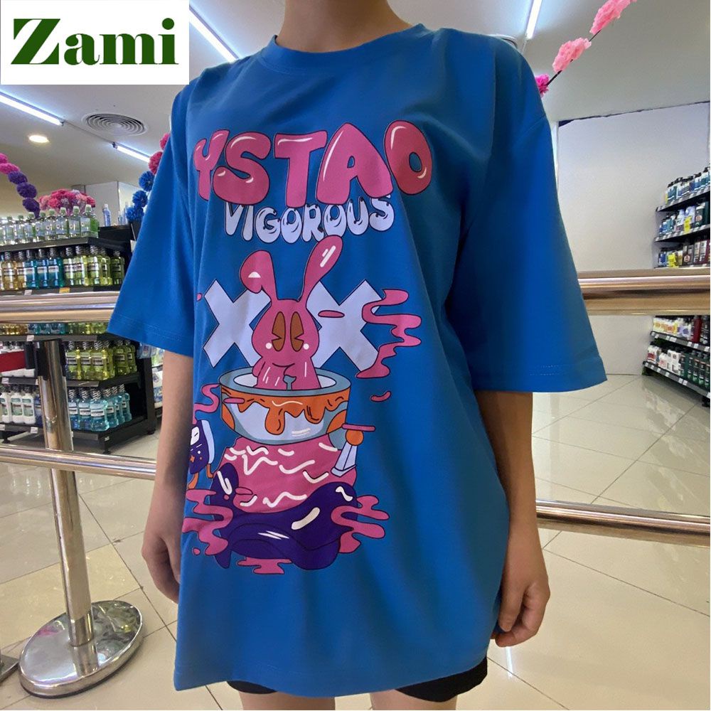 Áo Thun Oversize Unisex Nam Nữ Form Rộng Phông Basic Streetwear Chất Cotton Mềm Mát In Bad Rabbit YSTAO ZT19 Zami | BigBuy360 - bigbuy360.vn