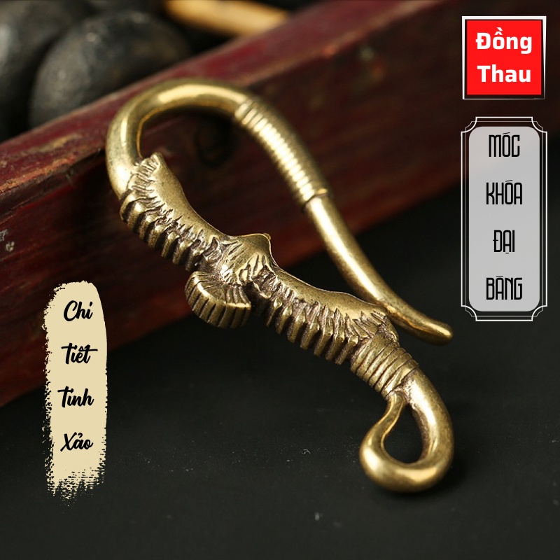 Móc Khoá Phong Thủy Bằng Đồng Kiểu Dáng Cánh Đại Bàng, Đem Lại May Mắn Tài Lộc, Trang Trí Độc Đáo Kích Thước:2.7 x 6.2cm