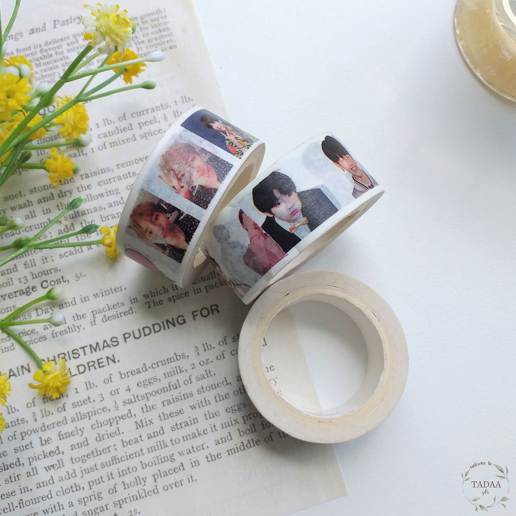 Washi tape thần tượng BTS, SEVENTEEN băng keo giấy trang trí sổ