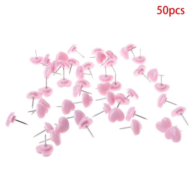 50 Ghim Nhựa Hình Trái Tim Nhiều Màu Chất Lượng Cao