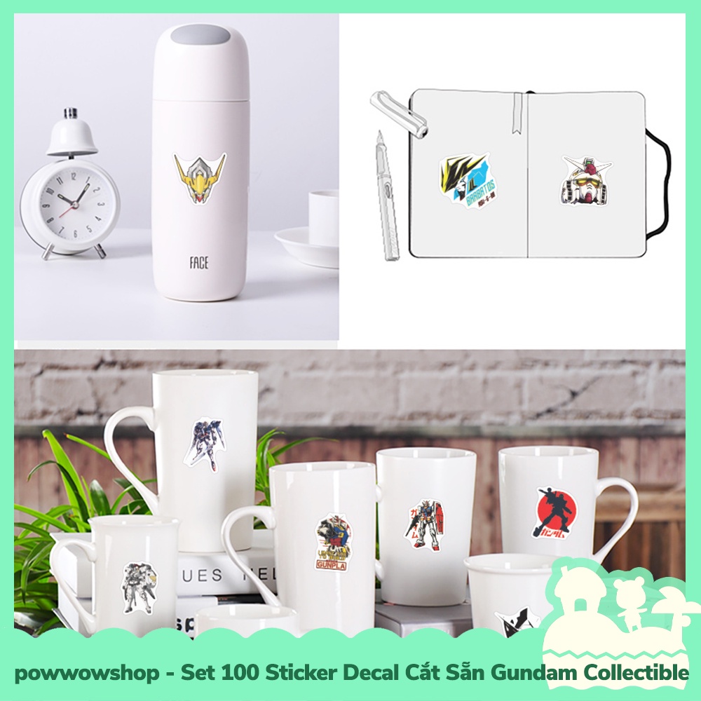 [Sẵn VN - Hỏa Tốc] Set 100 Sticker Mini Decal Dán Trang Trí Vật Dụng Mẫu Anime Manga Game Gundam Collectible