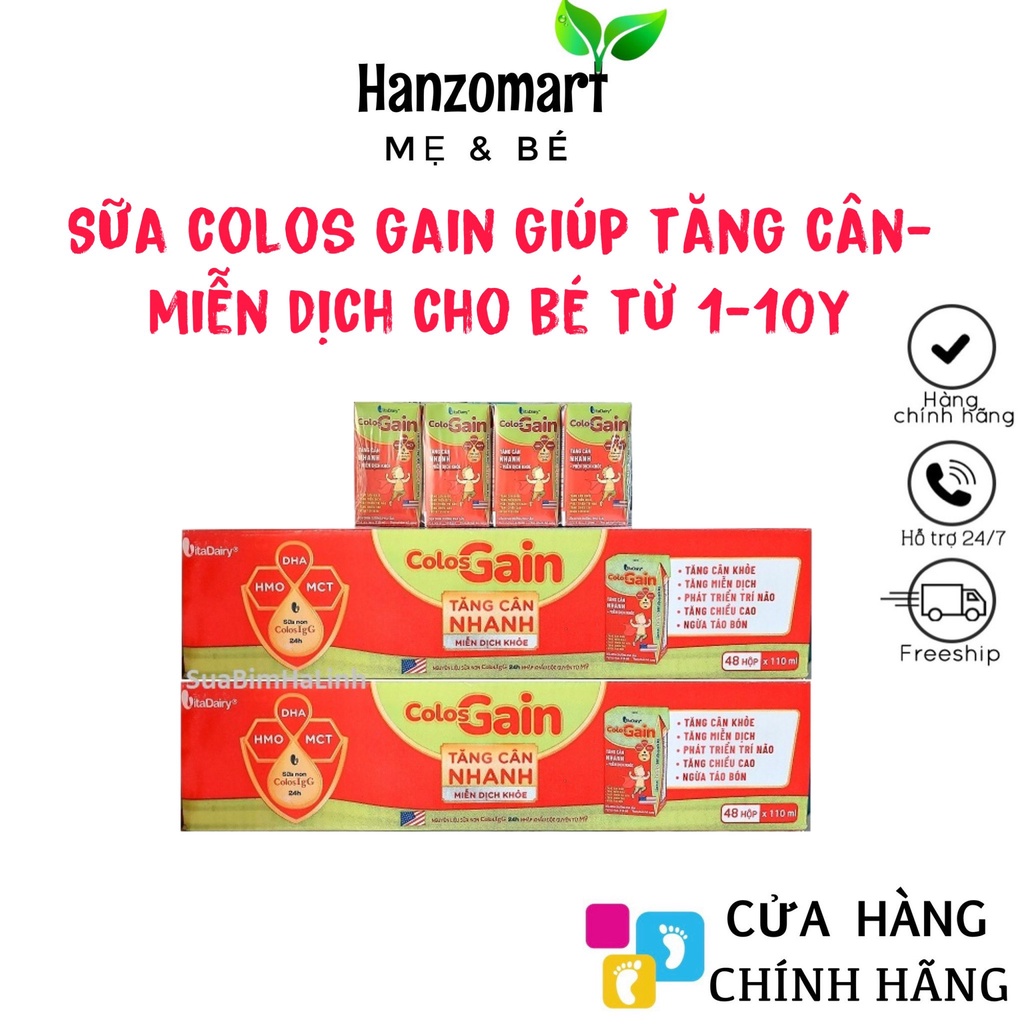 [Thùng 48 hộp] Sữa Colosgain Colos Gain Pha Sẵn 110ml