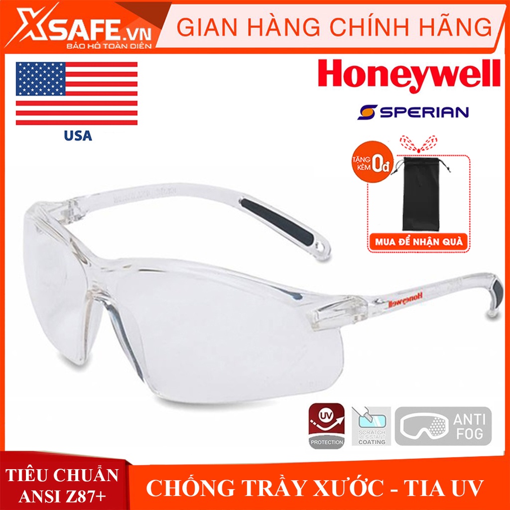 Kính bảo hộ Honeywell A700 Mắt kính chống bụi, chống tia UV, chống trầy xước, đọng sương