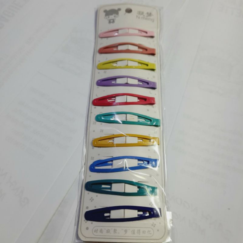 Vỉ 10 kẹp tách,kẹp bật màu phong cách Hàn Quốc
