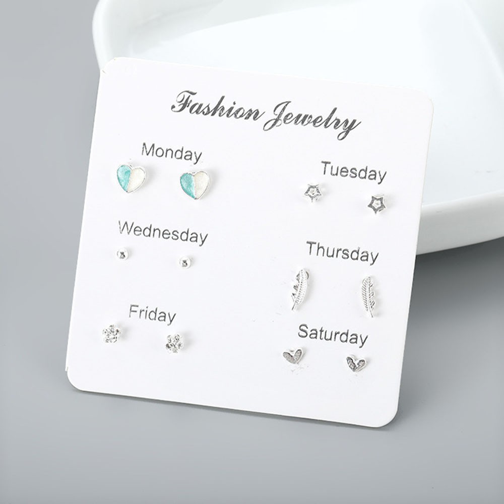 Set 6 đôi khuyên tai kim loại đơn giản thời trang cho nữ