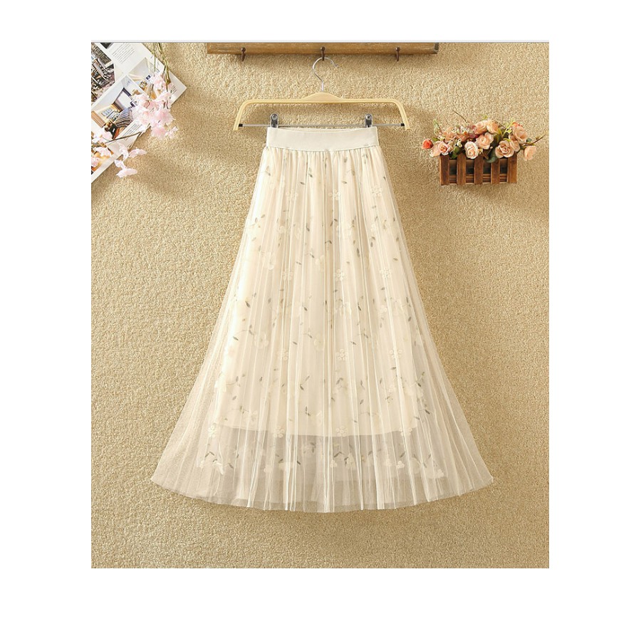Chân váy ren đính hoa cao cấp Free size VAY25