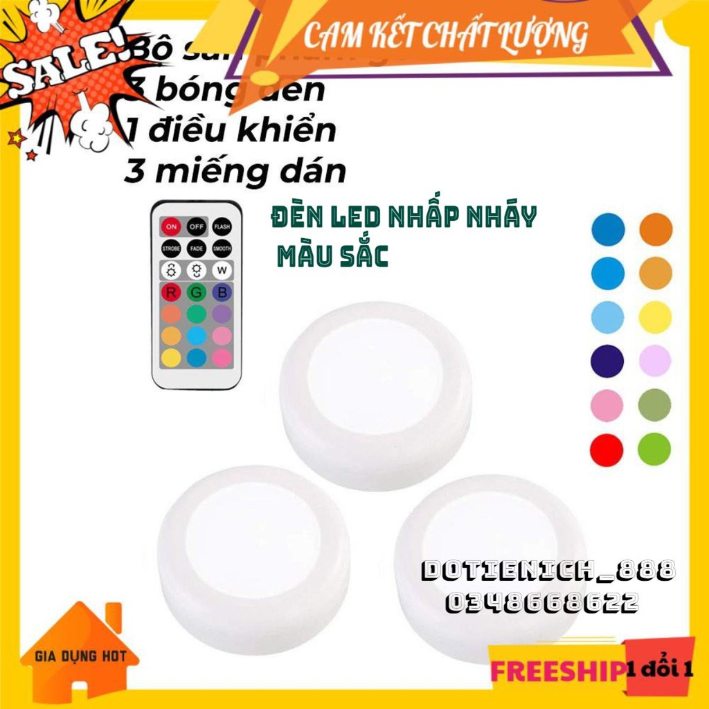 Đèn LED dán tường trăng trí nhấp nháy -  Điều khiển từ xa - 16 chế độ màu sắc ánh sáng