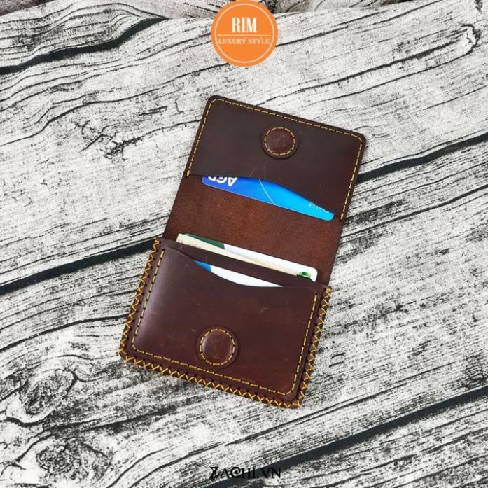 Ví mini đựng thẻ ATM, giấy tờ xe, namecard Zachi Da Bò Thật Hàng Đẹp Cao Cấp Màu Nâu MN1526 - RIM !