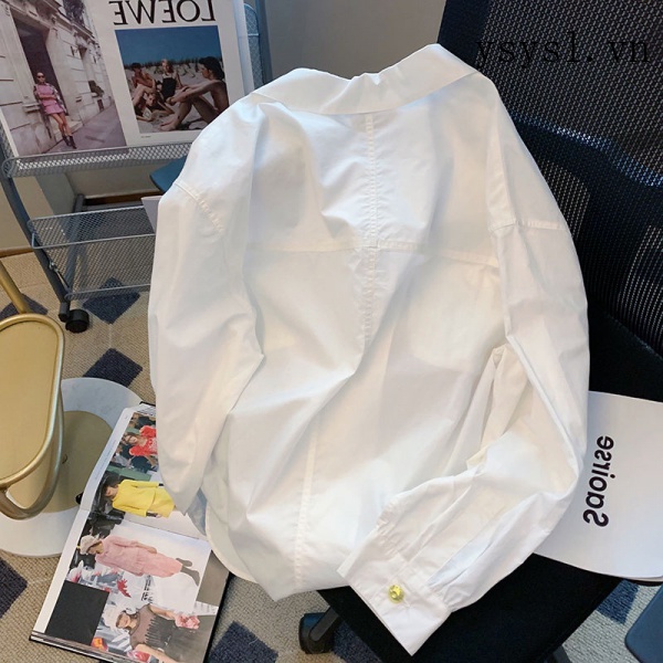 Áo Sơ Mi Trắng Tay Dài Phong Cách Phương Tây Thời Trang Mùa Xuân 2022 Cho Nữ