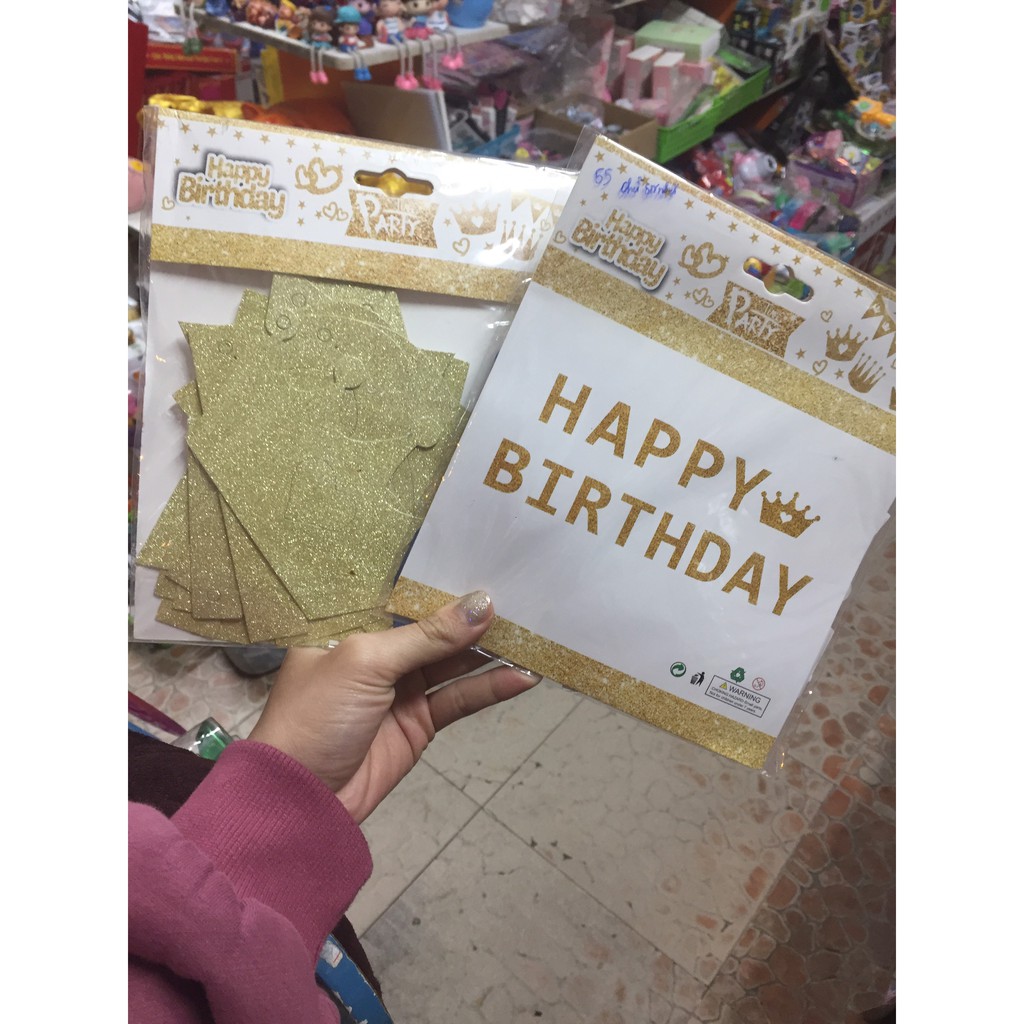 Banner treo tường chúc mừng sinh nhật chữ Happy Birthday