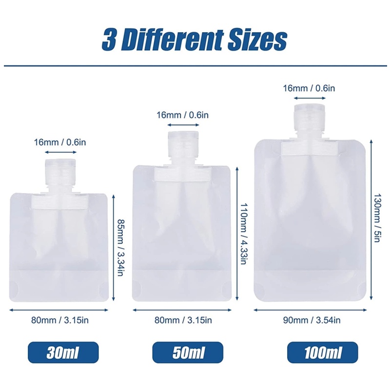 1 Túi Nhựa Rỗng Dạng Bóp Dung Tích 30ml 50ml 100ml Dùng Đựng Mỹ Phẩm Khi Đi Du Lịch