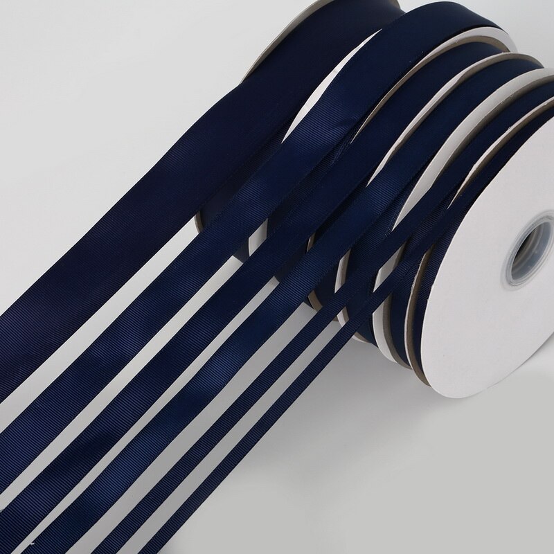 Cuộn Dây Ruy Băng Màu Xanh Navy 5 Yard 7-38mm Dùng Trang Trí Tiện Lợi