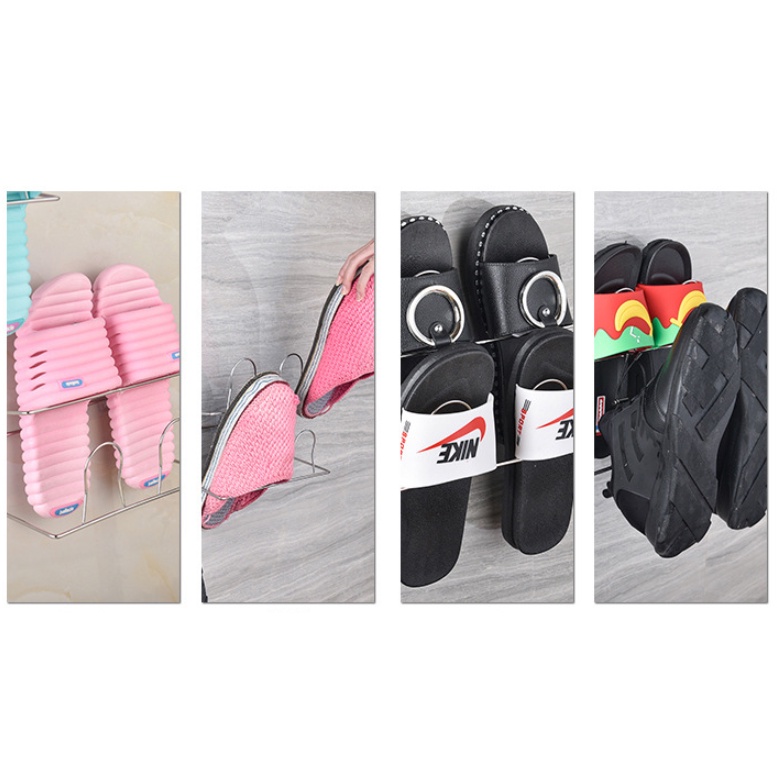 Kệ INOX treo giày dép, Giá treo INOX dày 4 ly dán tường cao cấp