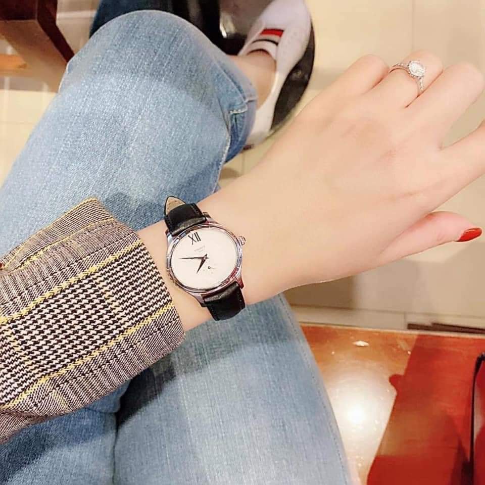 Đồng hồ nữ Tissot Bella dây da đen, mặt oval T1033101603300 ⚜️Hàng Authentic⚜️