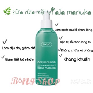 Chính hãng - Đu bill ] -Sữa Rửa Mặt Ziaja Chiết Xuất Từ Lá Manuka