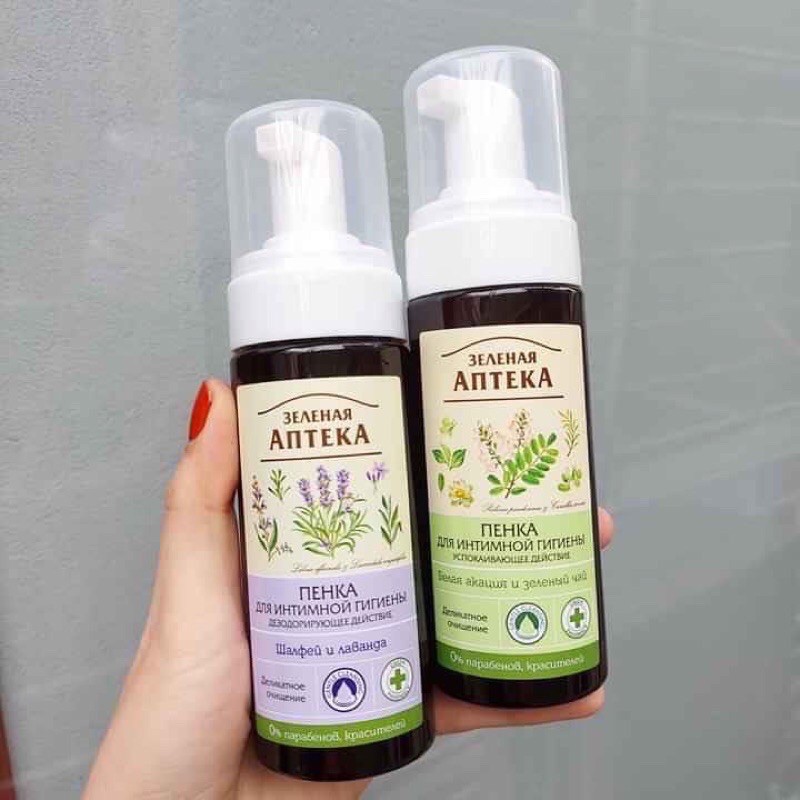 Dung dịch vệ sinh phụ nữ dạng bọt Apteka Green Pharmacy 150ml