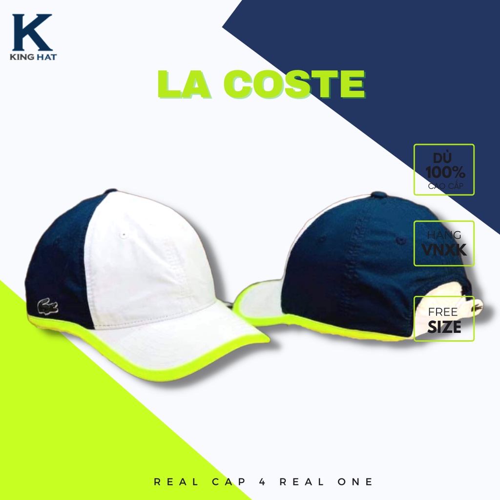 Nón lưỡi trai dù và kaki thêu logo Lacoste cờ Mỹ, Italia,Anh chất vải cotton hàn quốc cao cấp. phom đứng cứng cáp