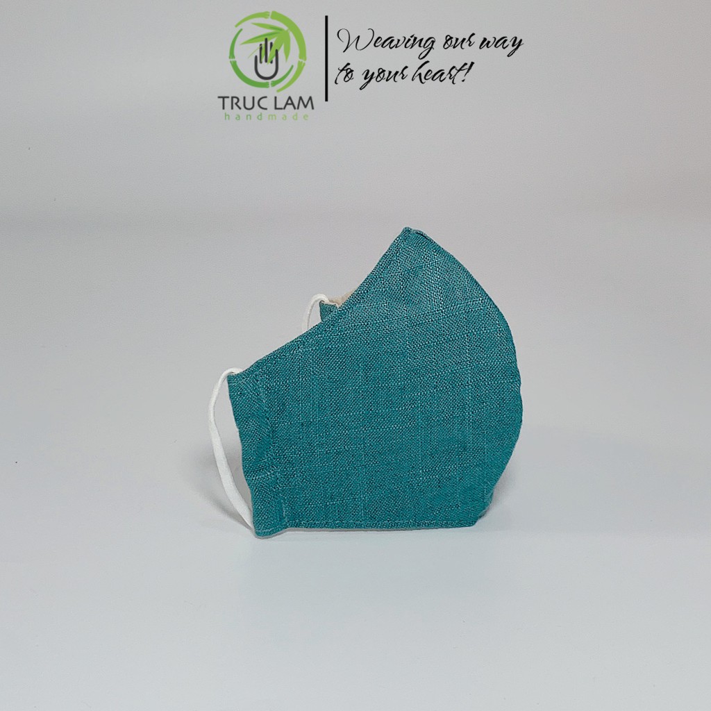 Khẩu Trang Vải 3 Lớp Chất Liệu Linen Màu Trơn A Trúc Lâm Handmade