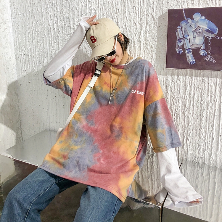 NRVP Áo thun tay ngắn kiểu dáng đơn giản phong cách Harajuku Letter Printed