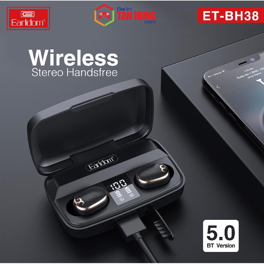 [Mã 99ELHA giảm 7% đơn 300K] Tai Nghe Bluetooth True Wireless Earldom ETBH38