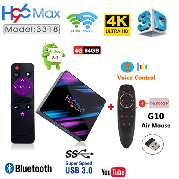 Đầu thu TV thông minh Android 9.0 4GB 3GB 2.4G/5G Wifi