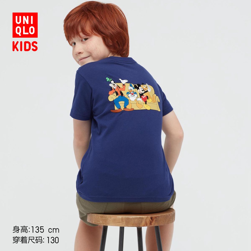 Uniqlo Children's Clothing Boys and Girls Children Parents-Children Mickey Mickey Print T-shirt Miqi Ut Summer 440182