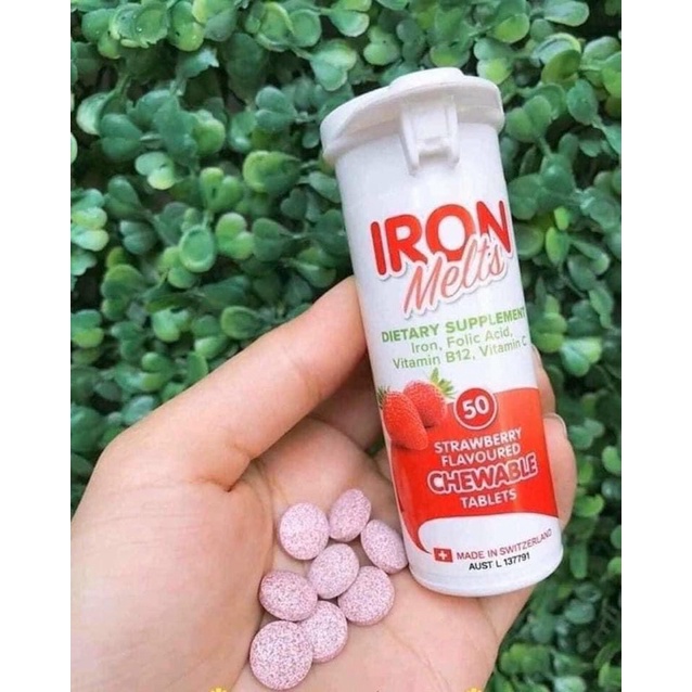 Kẹo sắt ngậm Iron Melts Úc 60viên