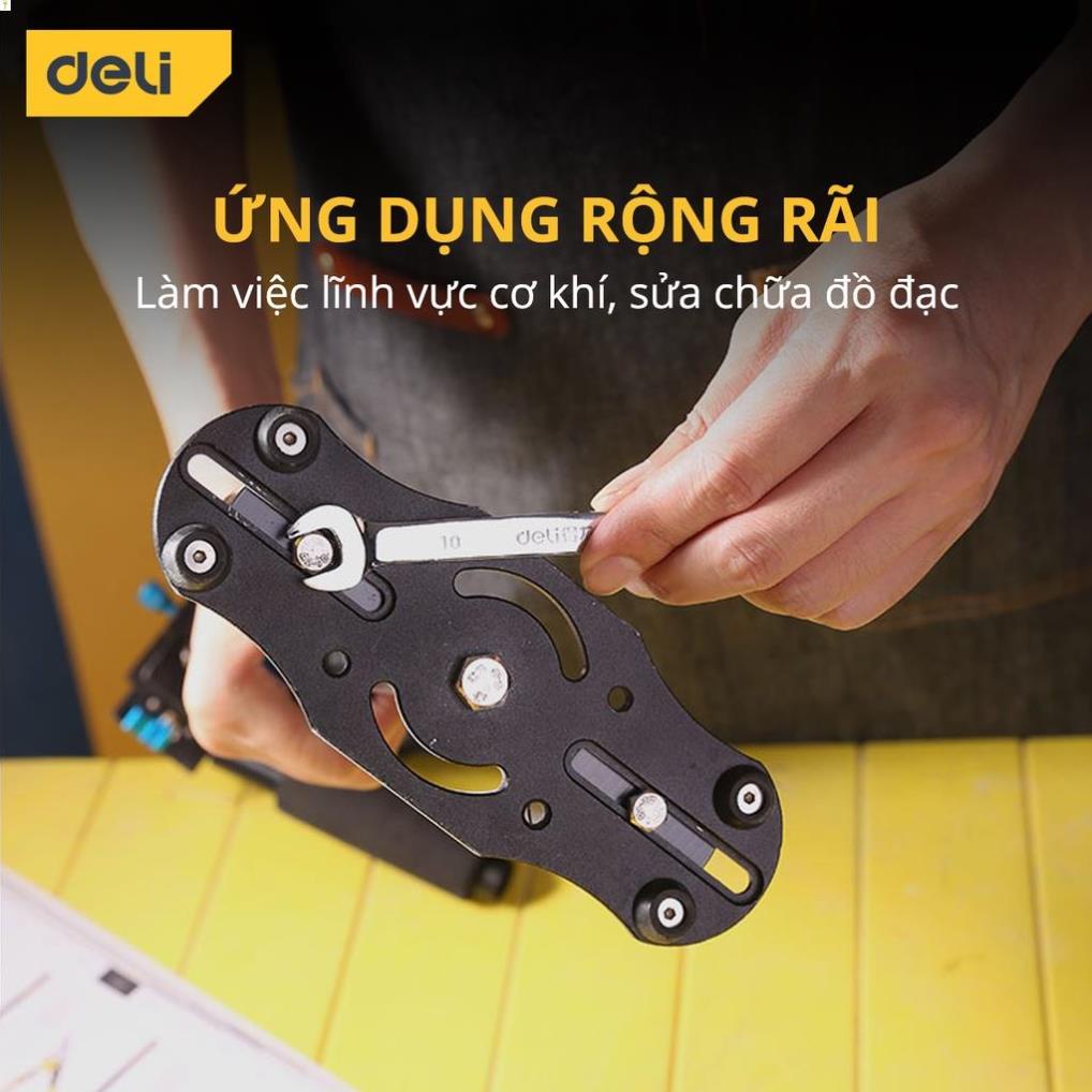Cờ Lê Vòng Miệng Tự Động Deli Cao Cấp - Kích thước 10-19mm - Chất Liệu Chống Mòn, Gỉ, Dễ Dàng Sử Dụng - DL34119 .