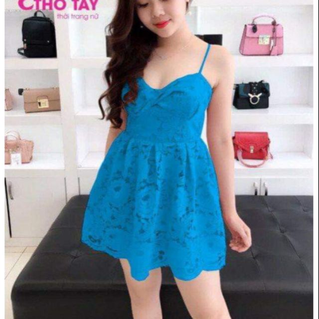 Đầm xòe  2 dây đáng yêu