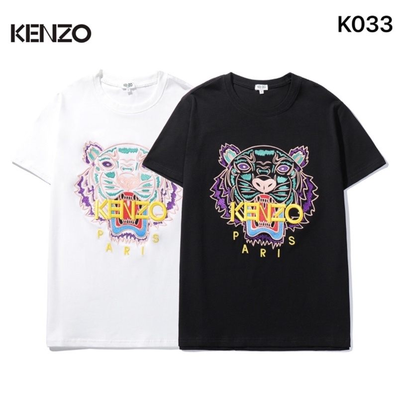 Áo Thun Kenzo 100% Tay Ngắn Dáng Rộng Thêu Hình Đầu Hổ Thời Trang Dành Cho Cặp Đôi