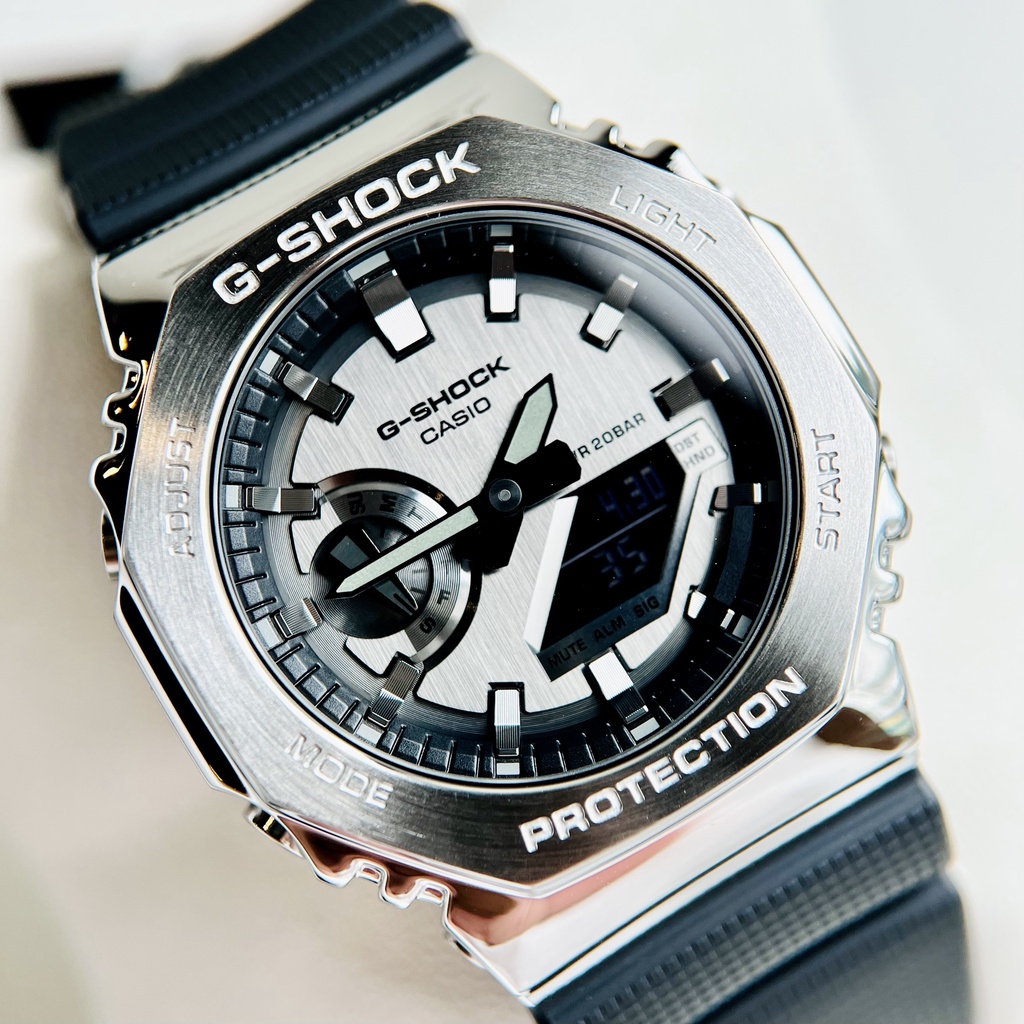 Đồng hồ nam cao cấp Casio G-Shock GM2100-1A Dây nhựa mặt trắng Chống nước 200m Bảo hành 5 năm Hyma watch