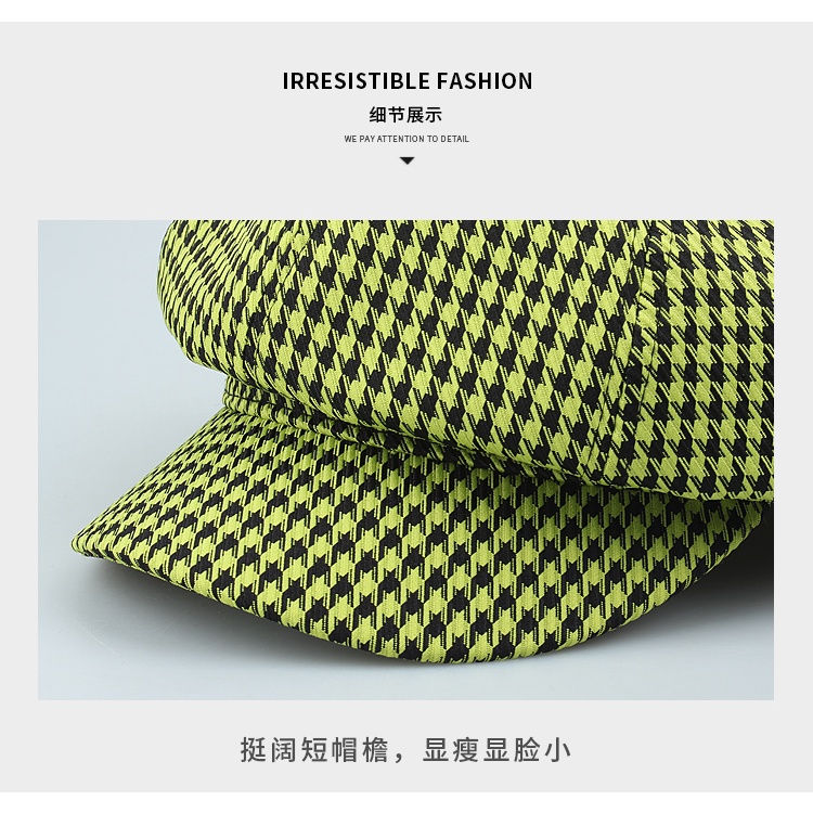 Nón Beret Họa Tiết Caro Thời Trang Hàn Quốc