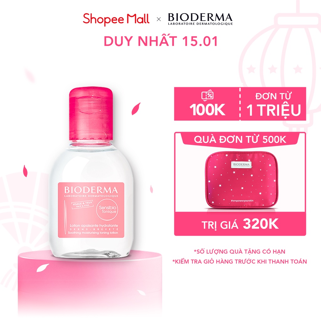 Dung dịch cân bằng dưỡng ẩm và làm dịu da Bioderma Sensibio Tonique - 100ml