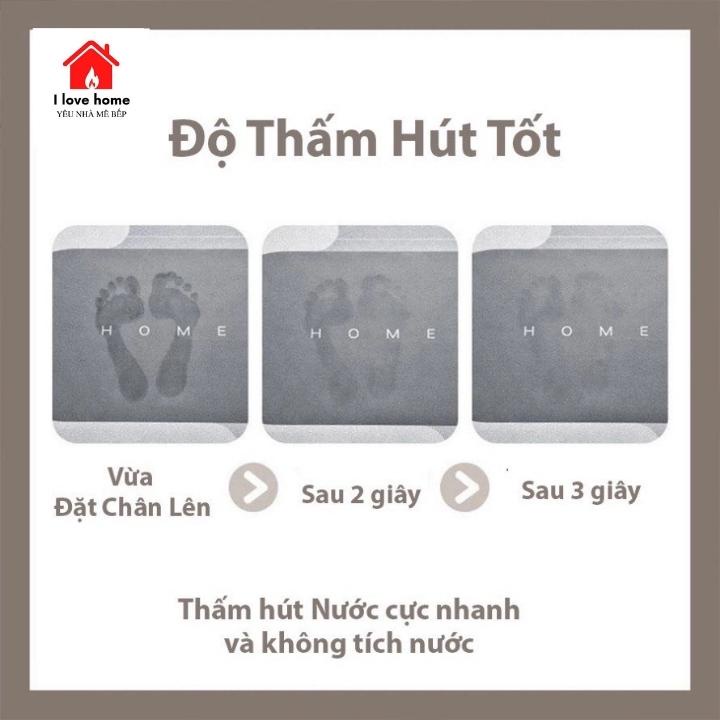 Thảm lau chân nhà tắm nhà bếp chống trượt cao cấp, thảm chùi chân dậm chân siêu thấm nước