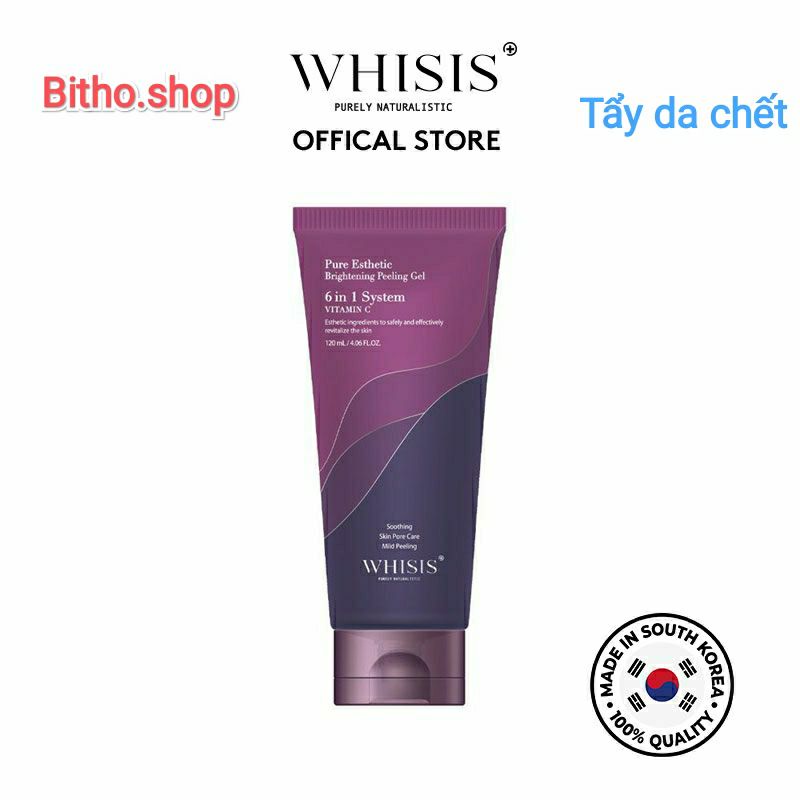 Tẩy da chết vật lý Hàn Quốc Whisis Pure Esthetic Brighteing Peeling Gel 120ml