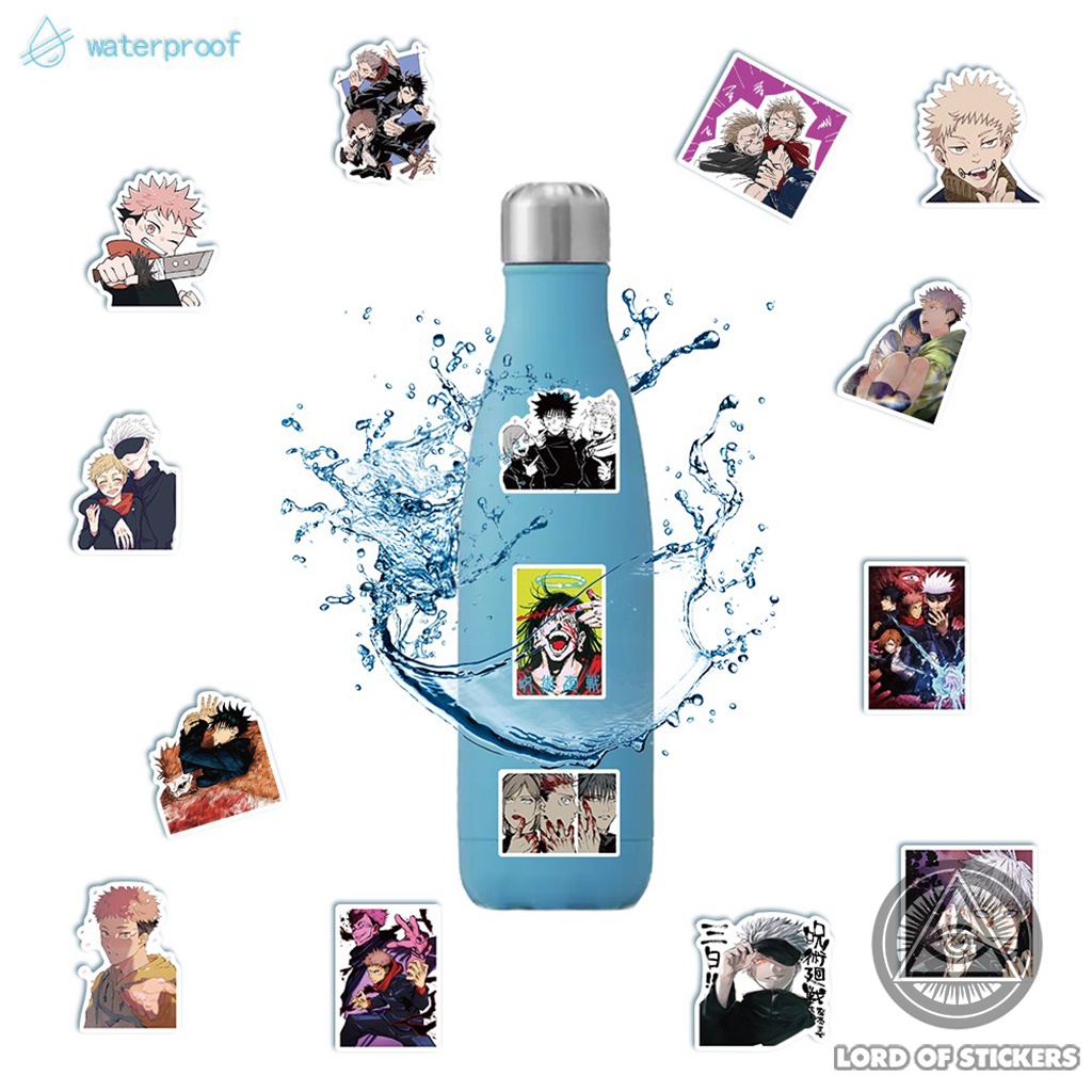 Set 50 Nhãn Dán Jujutsu Kaisen Anime Manga Sticker Truyện Tranh Chú Thuật Hồi Chiến Trang Trí Mũ Bảo Hiểm, Điện Thoại