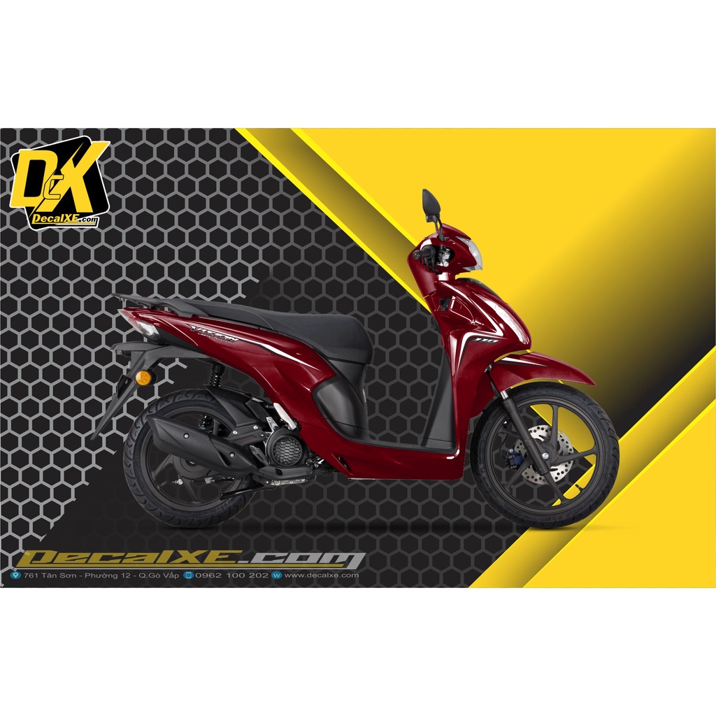 Tem rời dán xe Vision 2020 | Chất Liệu Decal Cao Cấp Chống Nước, Bền Màu, Cắt Khuôn Sẵn Dễ Dán | TRVSI20TK008