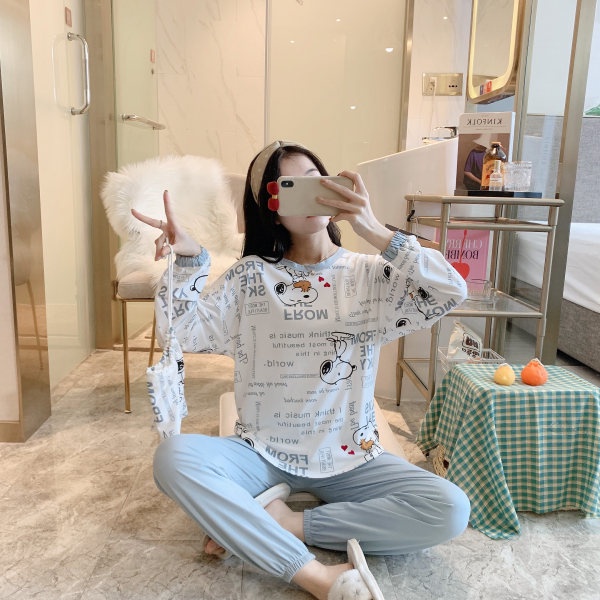 Bộ Ngủ Nữ Thu Đông Đồ Bộ Pijama Mặc Nhà Dài Tay Chất Cotton Thun Co Giãn LATOZIA TD05 | BigBuy360 - bigbuy360.vn