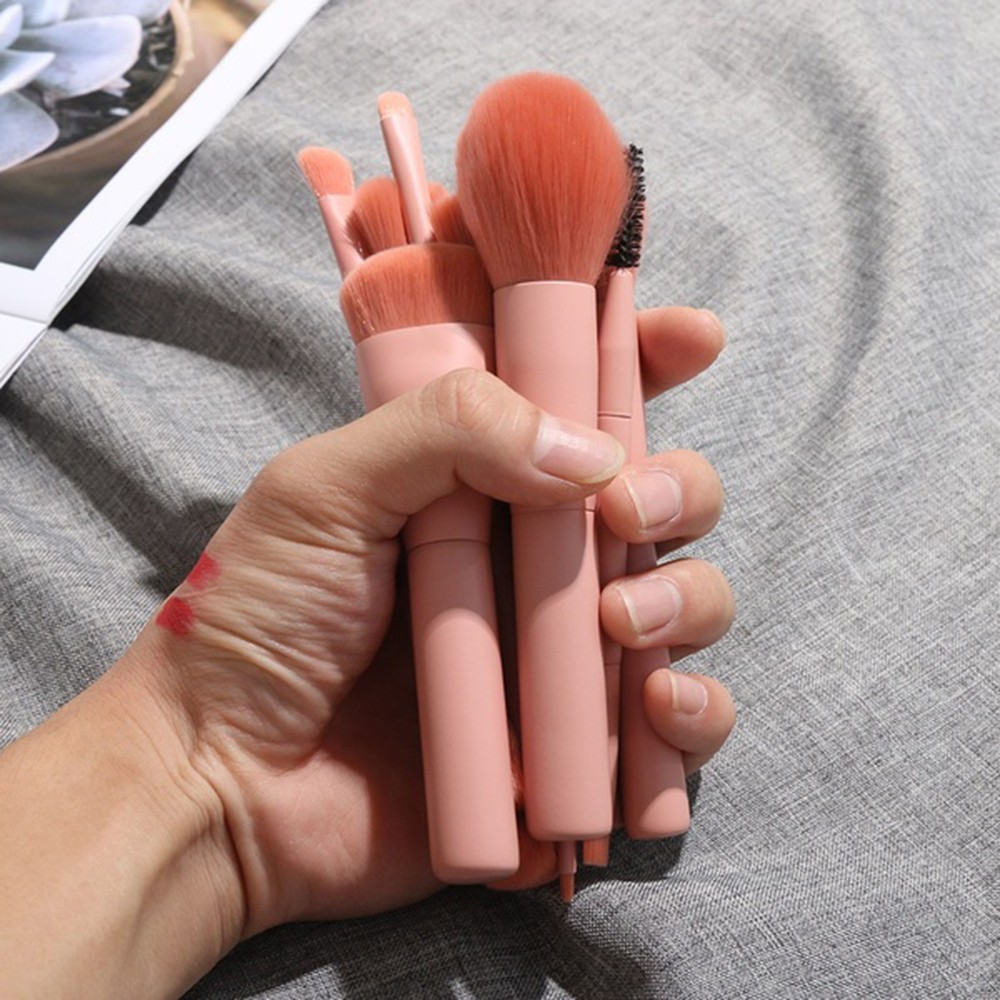 Set 1/10 Cọ Trang Điểm Phấn Nền/Phấn Mắt/Môi/Lông Mày Tay Cầm Gỗ Mềm Mại Thời Trang Cho Nữ