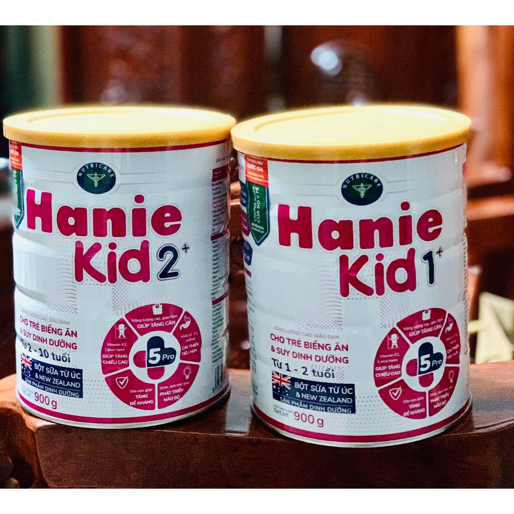 Sữa Hanie Kid 🍁Số 1- Số 2🍁 Sữa Dành Cho Trẻ Biếng Ăn 900g