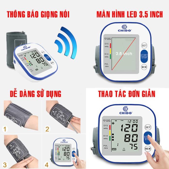 Máy đo huyết áp CHIDOCHÍNH HÃNG Mức độ bơm hơi được thiết kế phù hợp cho từng cá nhân đạt được sự thoải mái tối đa