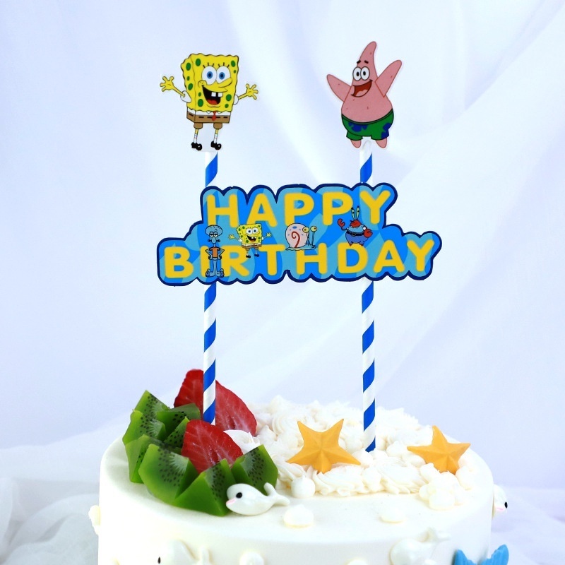 DISNEY 1 Bộ Que Cắm Cờ Trang Trí Bánh Kem Sinh Nhật Chủ Đề Mèo Hello Kitty Mickey Spiderman Captain America Doraemon Peppa Pig