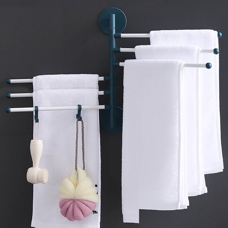 THANH TREO GẮN TƯỜNG 3 NHÁNH, THANH TREO KHĂN, THANH TREO ĐA NĂNG XOAY 180 ĐỘ TIỆN ÍCH ( màu ngẫu nhiên )