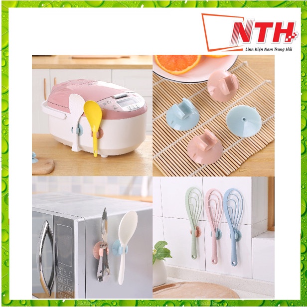 Giá treo muỗng xới cơm đồ dùng hít silicon tiện lợi